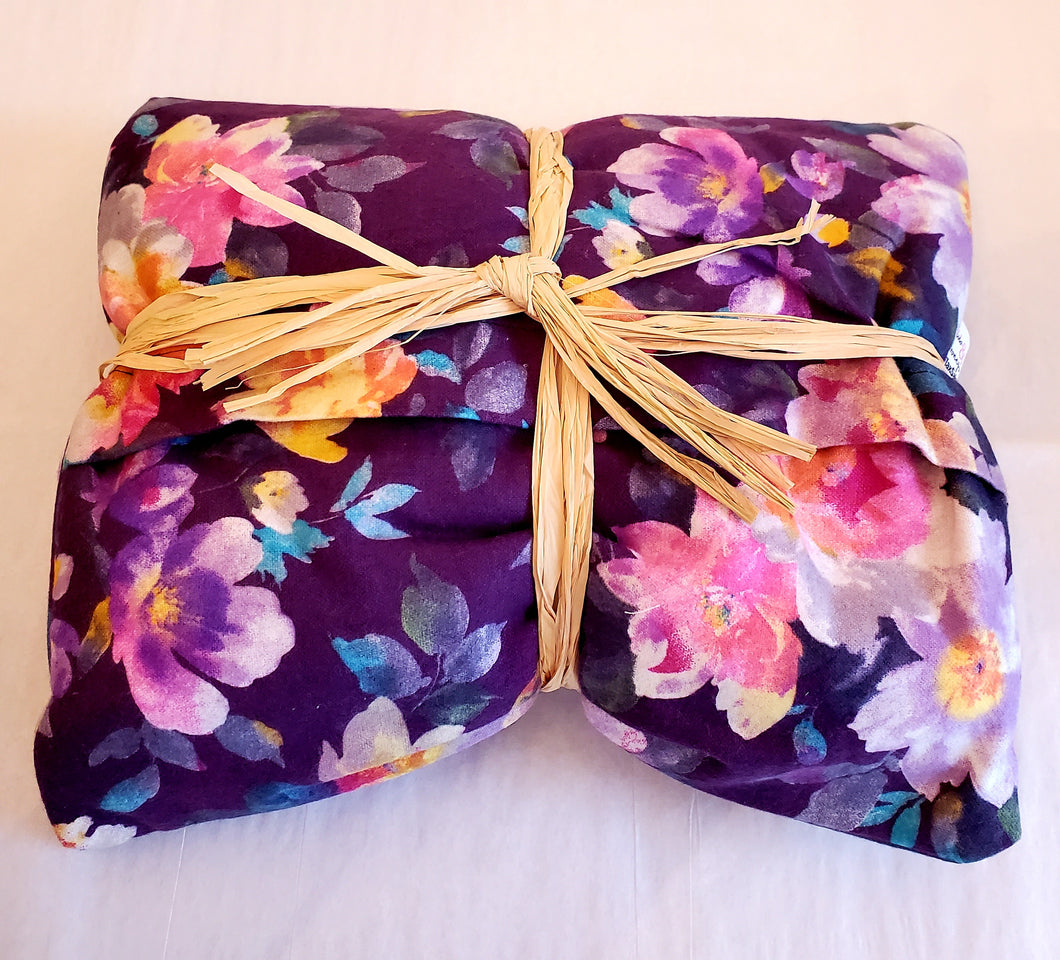 Aromatherapy Hot Packs Purple Background with Flowers