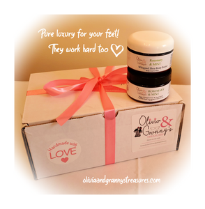 Luxurious Whipped Scrub and Butter Set for Hands & Feet -Rosemary Mint