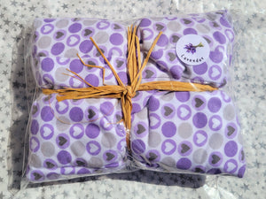 Aromatherapy Hot/Cold Pack Pastel Purple Hearts (Flannel Outer Covering)