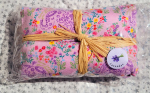 Aromatherapy Hot/Cold Pack Pink/Purplish with Flowers & Elephants
