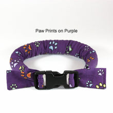 Load image into Gallery viewer, mixed blue paws dog collar, calm me down dog collar, herbal calming dog collar, calming herbal dog collar, anti-anxiety dog collar, all natural herbal dog collar, calm me down dog collar, calm me down cat collar, herbal cat collar, anti-anxiety cat collar, anti-stress dog collar, anti-stress cat collar, calming cat collar, calming dog collar, calm me down herbal collar, purple paw prints cat collar
